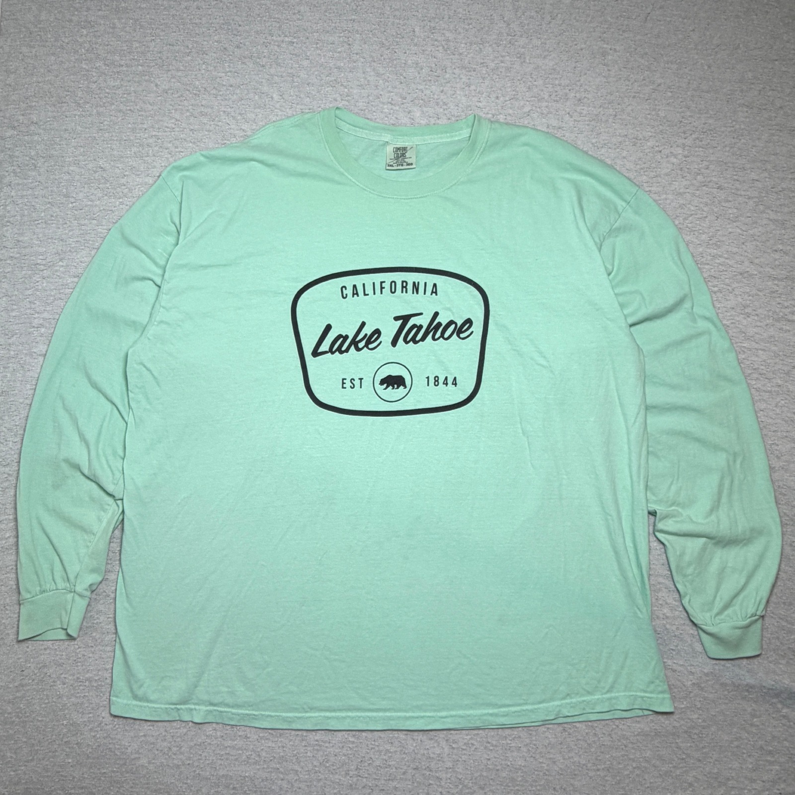 Comfort Colors Mens Long Sleeve T-Shirt 3xl Green Lake Tahoe California Graphic